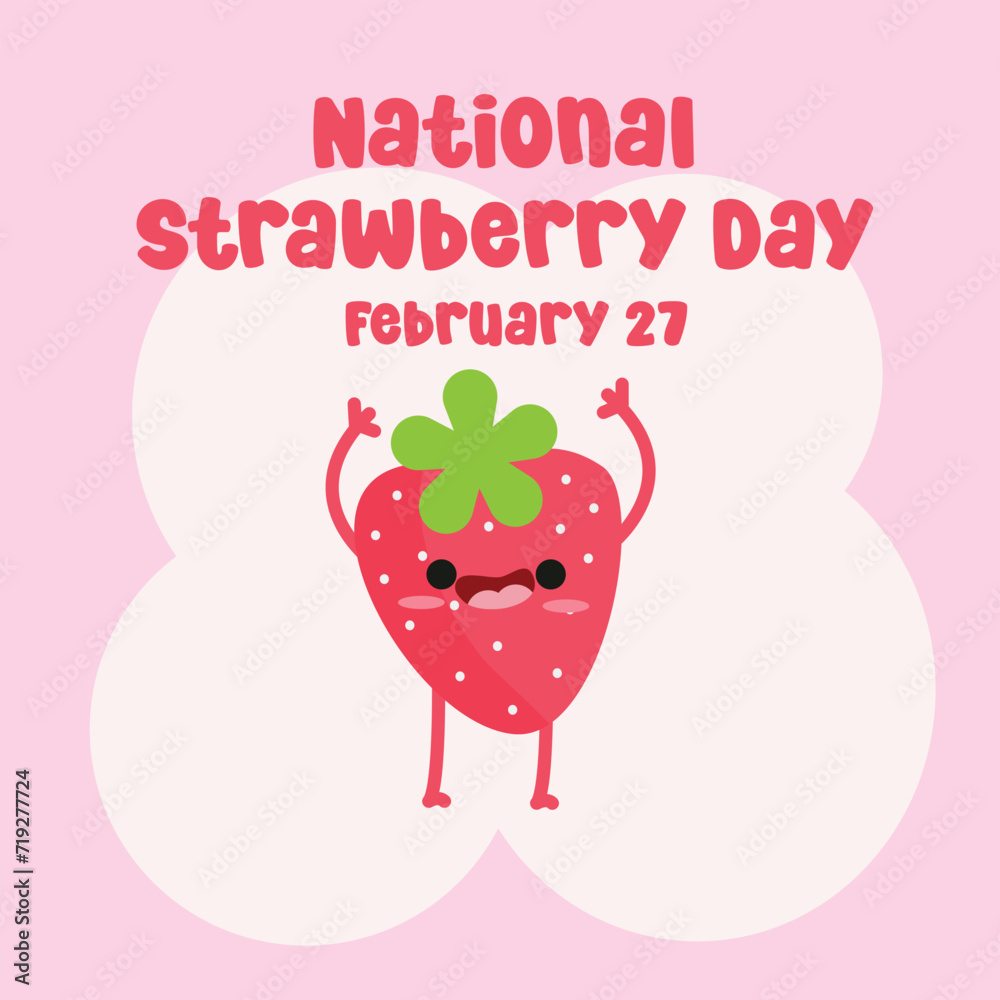 Ideal for National Strawberry Day celebrations, this vector image depicts strawberries. Stock