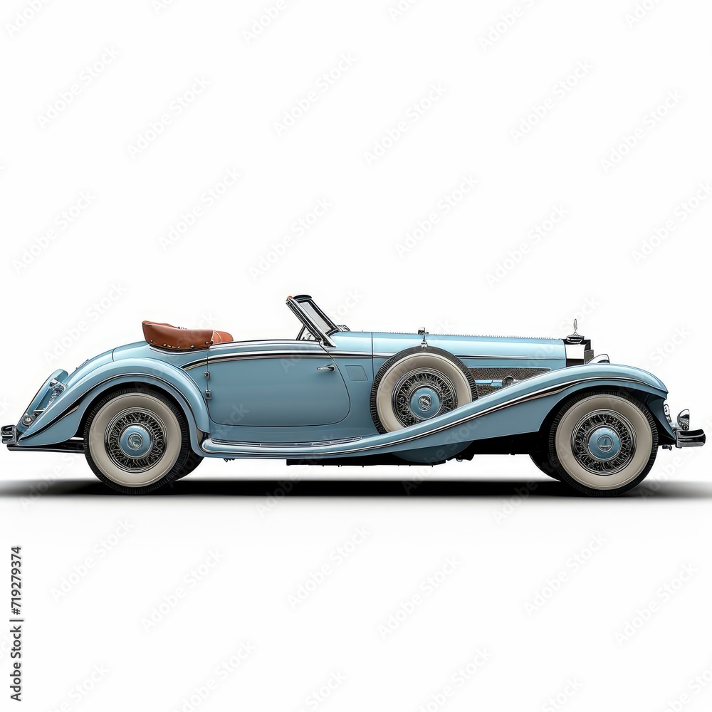 Vintage Luxury Car Restored Mint Condition, 3d  illustration