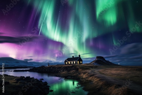 Enchanted Residence  Aurora Borealis Graces Icelandic House
