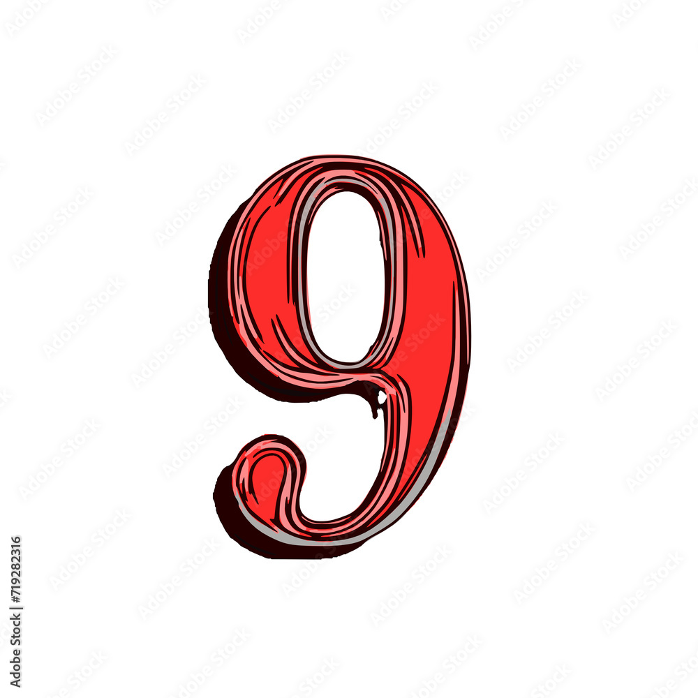 Unique number design with transparent background Unique number design with transparent background