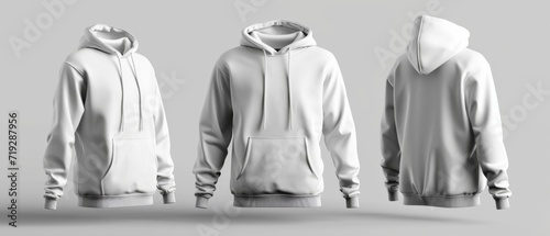 A Blank Hoodie Presented In A Mockup, Ready For Customization Or Branding. Сoncept Customizable Blank Hoodie, Mockup Presentation, Branding Opportunity