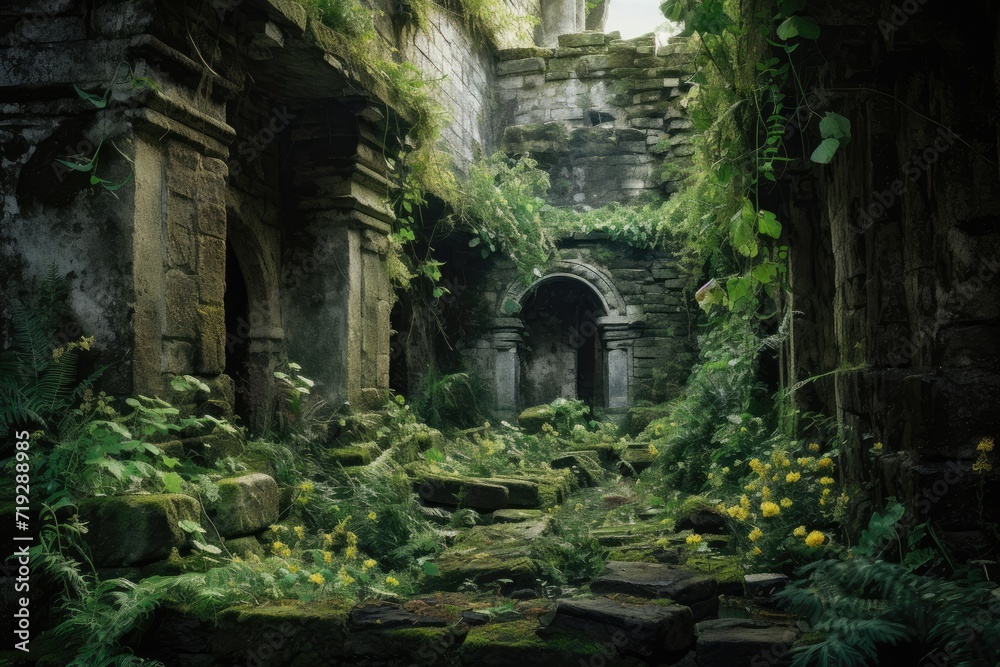 Ancient Temple Lost Among Overgrown Thickets