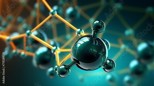 An illustration of a molecular link ball that has been rendered in 3d.