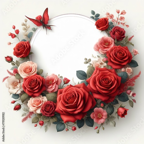 Red Roses on white background and wallpaper copy space use for valentine s day concept