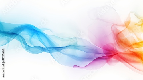 Smoke that is abstract and multicolored on a white background