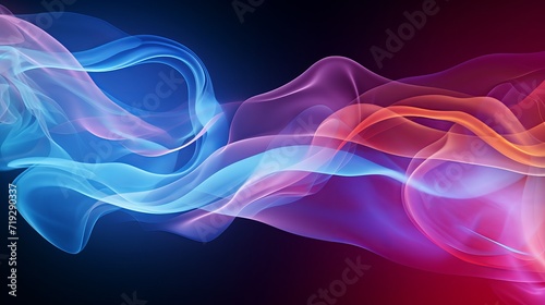 Smoke that is abstract and multicolored on a white background