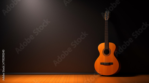 Guitar shape made from paper. Music background. Love songs. I love music concept