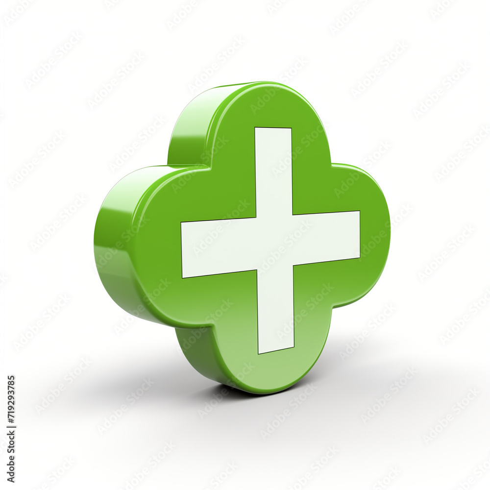 3D Green Plus Sign in a Dynamic Design, Adding Depth and Visual Interest to the Symbol 3D Green Plus Sign in a Dynamic Design, Adding Depth and Visual Interest to the Symbol