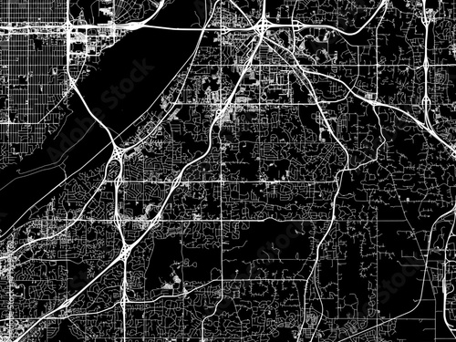 Vector road map of the city of Eagan  Minnesota in the United States of America with white roads on a black background. photo