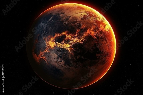 Illustration of exoplanet Gliese 667C. Generative AI photo