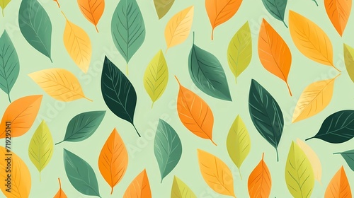 Wallpaper Mural seamless background picture with leaf pattern, leaves, trees, tree branches Torontodigital.ca