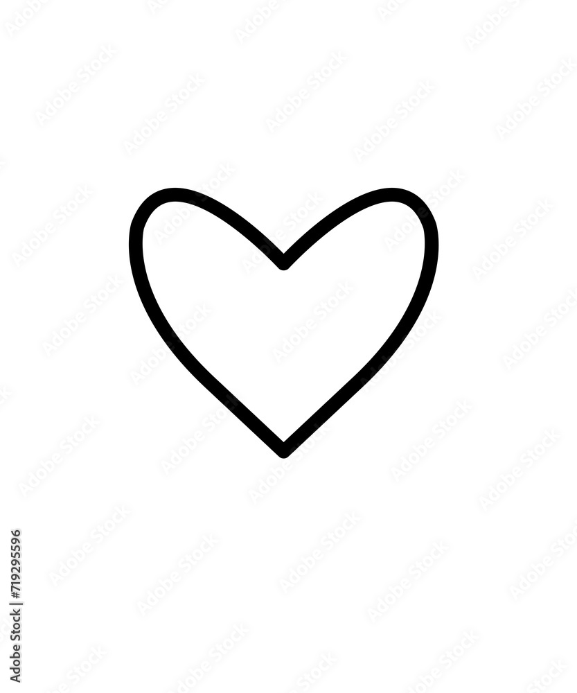 Heart clip art design on plain white transparent isolated background for card, shirt, hoodie, sweatshirt, apparel, tag, mug, icon, poster or badge