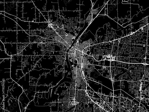 Vector road map of the city of Hamilton  Ohio in the United States of America with white roads on a black background. photo