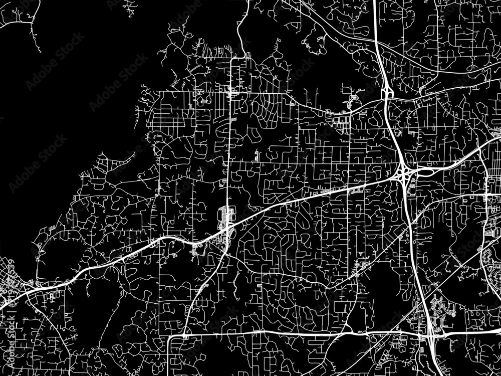 Vector road map of the city of Minnetonka  Minnesota in the United States of America with white roads on a black background.
