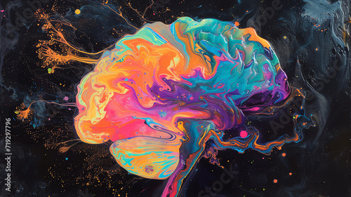 Gehirn in Farben, Synästhesie, Farben sehen photo