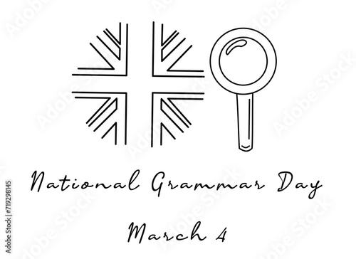 single line art of National Grammar Day good for National Grammar Day celebrate