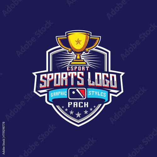 Sports logo badge design template graphic style with text. sign, logo or emblem. Vector illustration