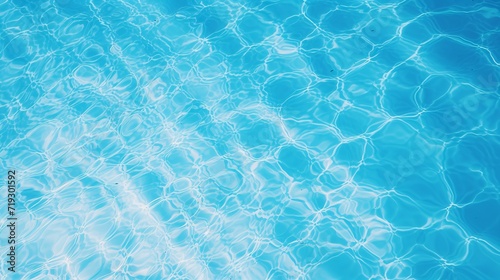 The swimming pool is blue and has a texture.