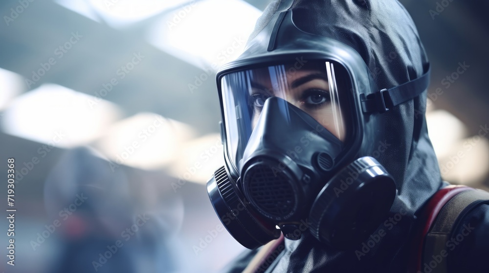 Man in chemical protective suit. Neural network AI generated art Man in chemical protective suit. Neural network AI generated art