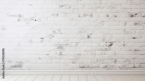 A wall made of vintage brick that is white
