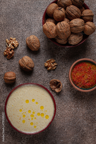 walnut sauce Baghe, traditional Georgian dish, homemade, no people, photo