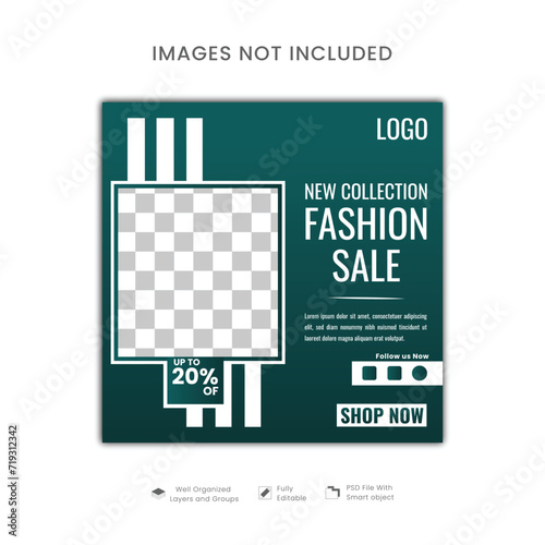 Fashion sale social medial post template design, Social networking blog layout style in selling fashion, Style of interior to networking posts on marketing fashion