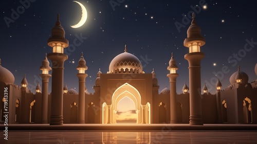 Realistic Ramadan kareem background