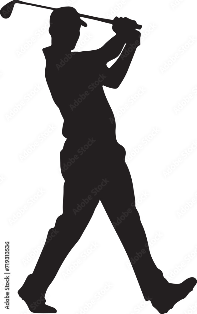 silhouette of a golf player vector illustration