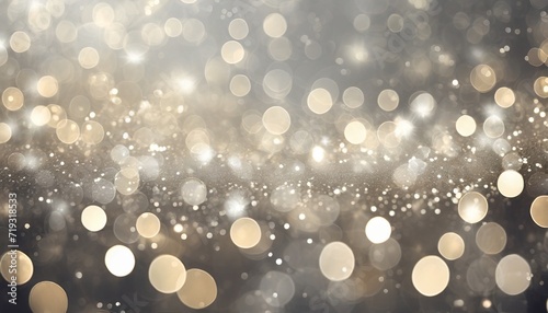 xmas silver grey blurred bokeh abstract background glitter lights and sparkle blurred golden soft vintage seamless card metallic christmas banner