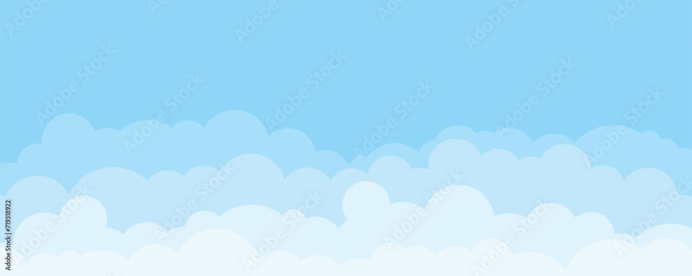 Blue sky and clouds background with copyspace