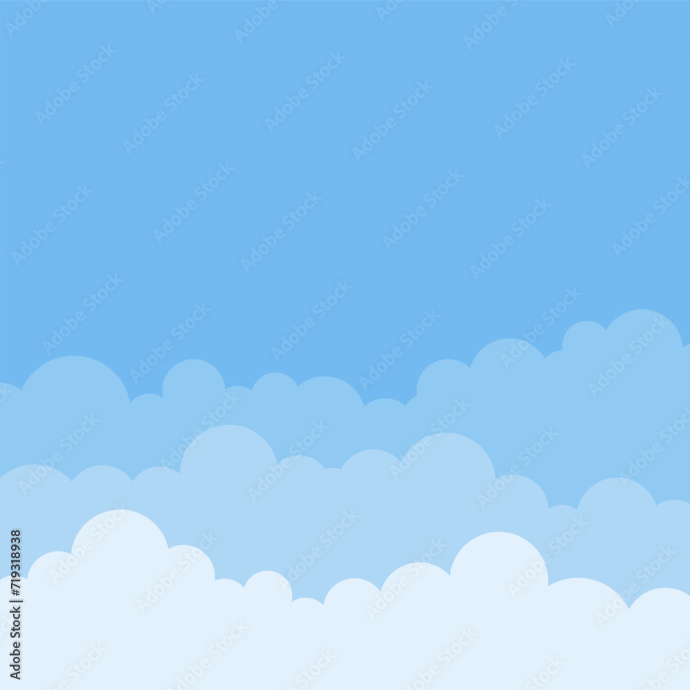 Sky and clouds square content background
