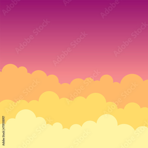 Sky and clouds vector sunset illustration