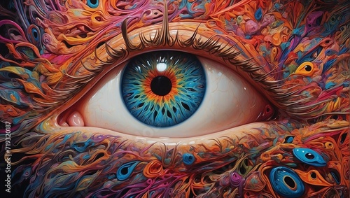 Psychedelic Illuminati eye, Psychedelic art, LSD, DMT photo