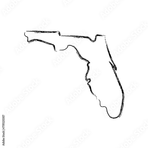 Florida map outline concept sketch