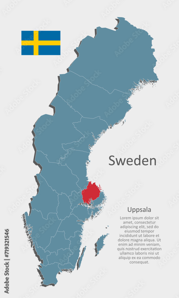Vector map Sweden, county Uppsala