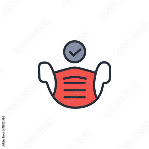 mask icon. vector.Editable stroke.linear style sign for use web design,logo.Symbol illustration.