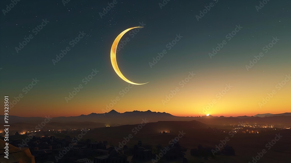 View of Arabian night during Ramadan View of Arabian night during Ramadan
