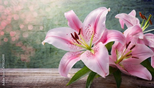 pink lily flower on background generative ai