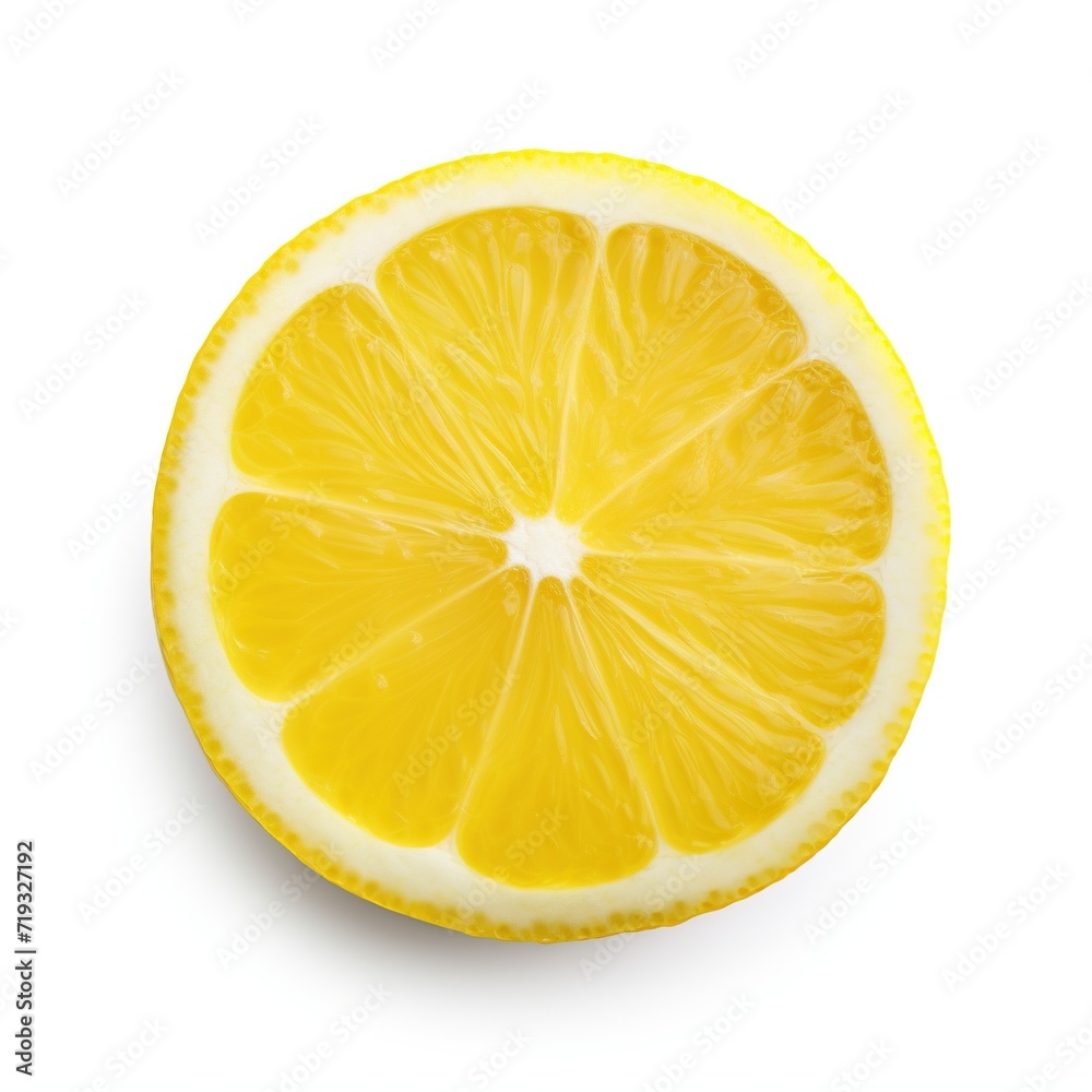 A single piece of lemon isolated on white background A single piece of lemon isolated on white background
