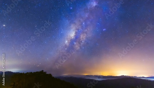 starry night sky and milky way galaxy with stars and space dust in the universe © Leila