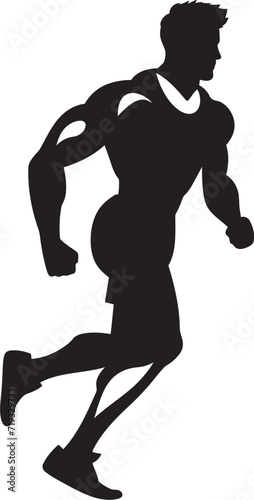 Energetic Black Vector of an AthleteAthletes Striking Black Vector Stance