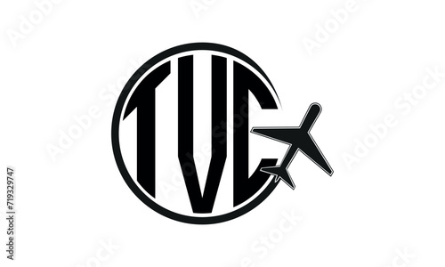 TVC three initial letter circle tour & travel agency logo design vector template. hajj Umrah agency, abstract, wordmark, business, monogram, minimalist, brand, company, flat, tourism agency, tourist