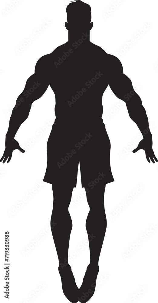 Bold Black Vector of a Determined AthleteEnergetic Black Athlete Vector Stance