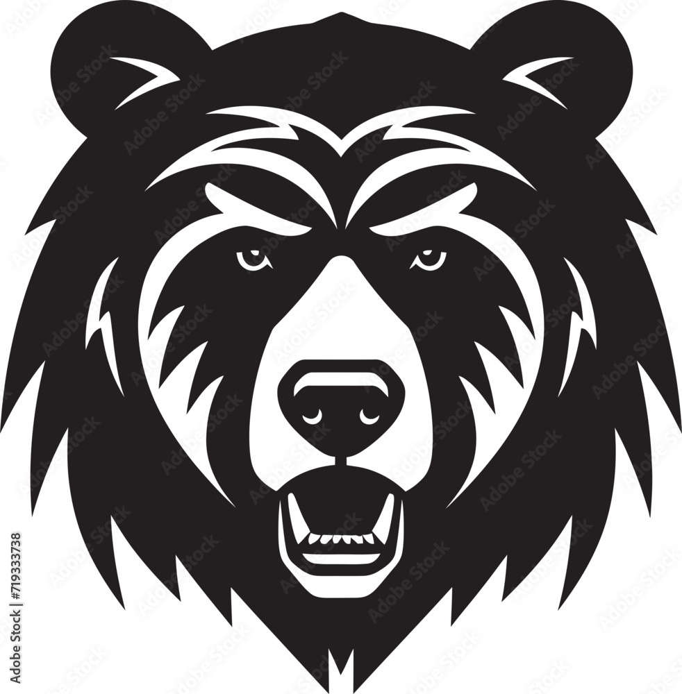 Black Bear Silhouette Vector IllustrationVisually Striking Wild Bear Vector Design