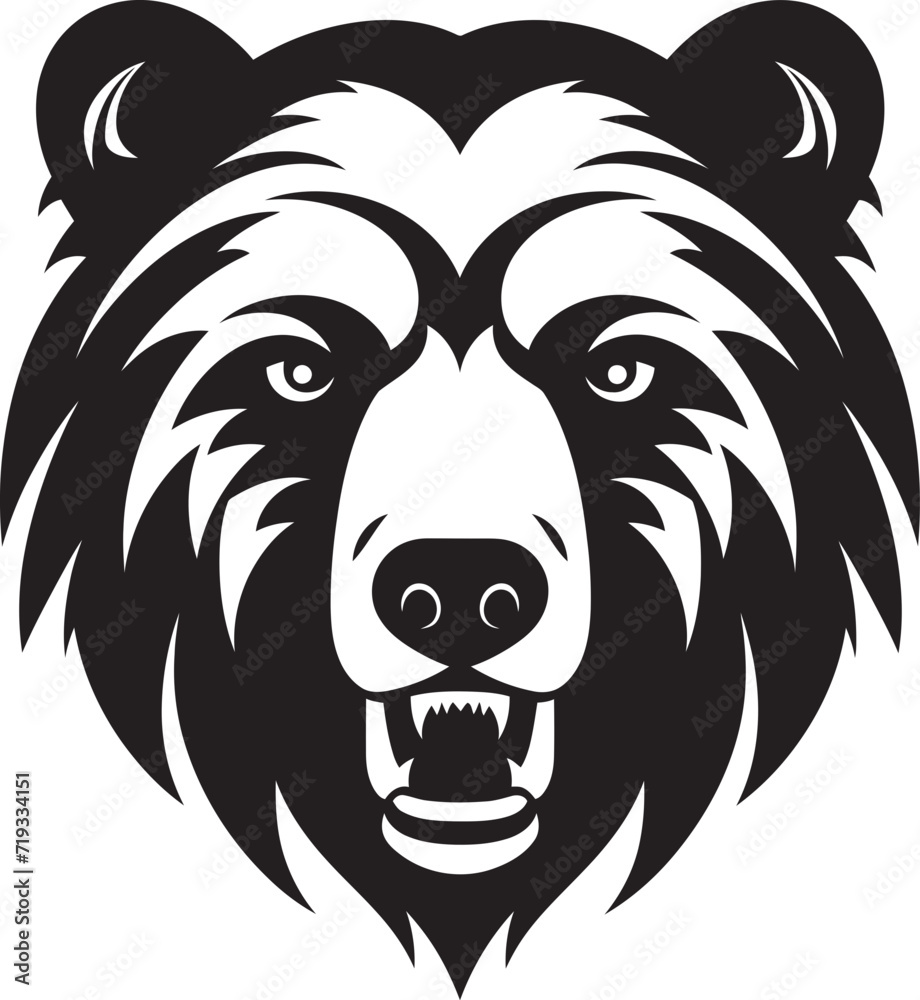 Spirit of the Woods Black Bear Vector DesignAbstract Elegance Wild Bear Vector Illustration