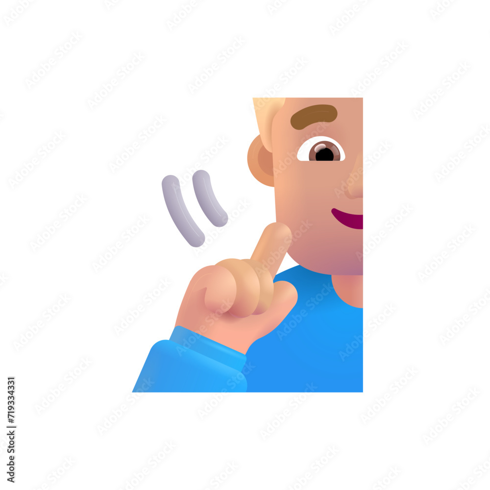 Obraz premium Deaf Man: Light Skin Tone