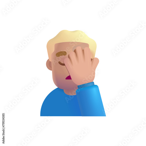 Man Facepalming : Medium-Light Skin Tone
