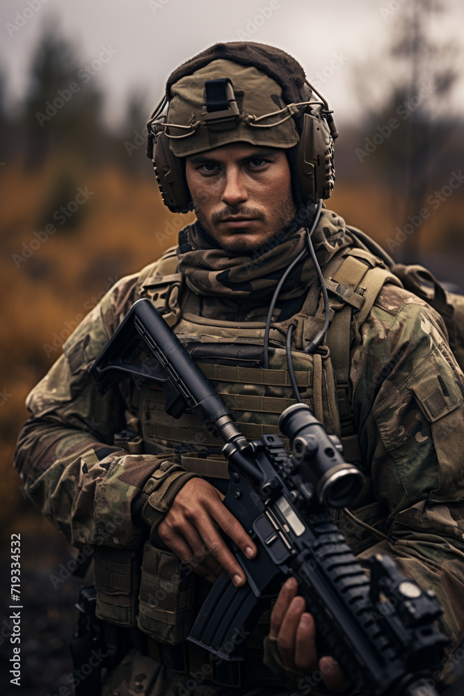 mercenary soldier during the military operation