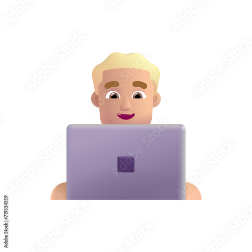 Man Technologist : Medium-Light Skin Tone