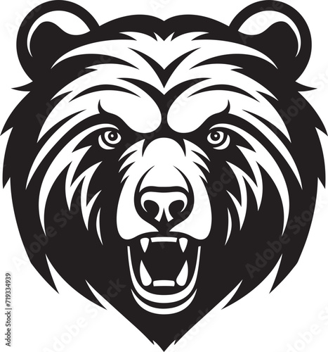 Fototapeta Naklejka Na Ścianę i Meble -  Radiant Wilderness Black Bear Vector DesignSerene Sentinel Wild Bear Vector Portrait
